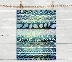 Poster Print 8x10 - Dreamy Tribal Pattern - For Your Home Decor