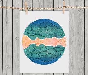 Poster Print 8x10 - Ocean Flow - For Your Home Decor