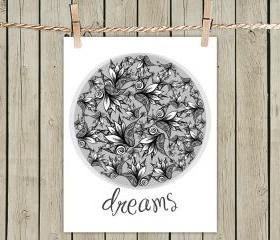 Poster Print 8x10 - Dreams Illustration - For Your Wall Decor