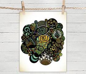 Poster Print 8x10 - Multicultural Life - of Fine Art Illustration for Your Wall Decor