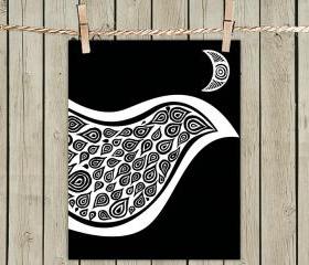 Black Bird In Disguise - Poster Print 8x10 - of Fine Art Illustration for Your Wall Decor