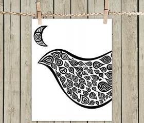 White Bird In Disguise - Poster Print 8x10 - of Fine Art Illustration for Your Wall Decor