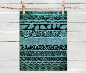 Poster Print 8x10 - Turquoise Tribal Evolution - For Your Home Decor