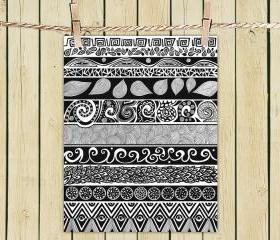 Poster Print 8x10 - Black and White Tribal Evolution - For Your Home Decor