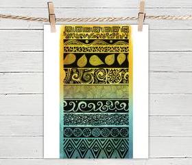 Poster Print 8x10 - Duotone Tribal Evolution - For Your Home Decor
