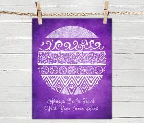 Tribal Evolution Quote Deep Purple - Poster Print 8x10 - of Fine Art illustration for Your Wall Decor