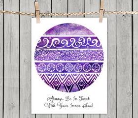 Tribal Evolution Quote Purple - Poster Print 8x10 - of Fine Art illustration for Your Wall Decor